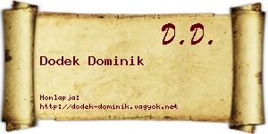 Dodek Dominik névjegykártya
